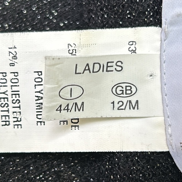 Fabiana Filippi Black Silver Metallic Knit Sweater Women's 8 - Picture 8 of 9